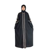 Black Embroidered Chiffon Eid Abaya