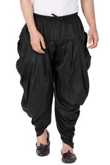 Men'S Black Cotton Blend Dhoti