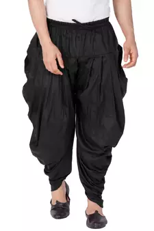 Black Cotton Blend Dhoti