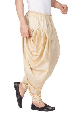 Men'S Gold Cotton Blend Dhoti 3