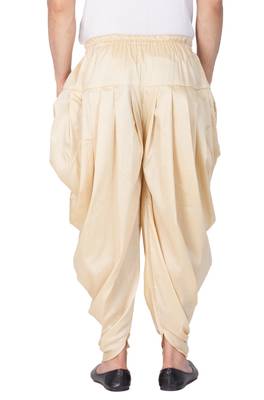 Men'S Gold Cotton Blend Dhoti 5