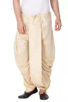 Gold Plain Silk Blend Dhotis