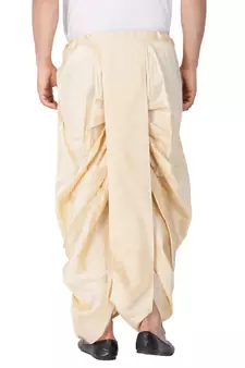 Gold Plain Silk Blend Dhotis