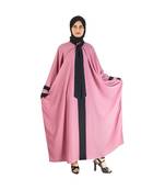 Pink plain chiffon abaya