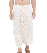 Cream Plain Silk Blend Dhotis