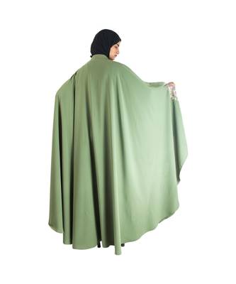 Green embroidered chiffon abaya 2