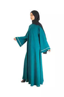 Green plain chiffon abaya