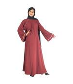 Maroon plain chiffon abaya