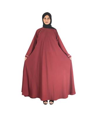 Maroon plain chiffon abaya 5