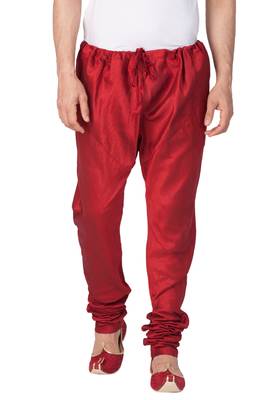 Maroon Plain Cotton Men-Pyjamas 1