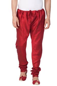 Maroon Plain Cotton Men-Pyjamas