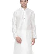 White Plain Silk Blend Men-Kurtas