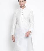 White Plain Silk Blend Men-Kurtas