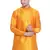 Orange Plain Silk Blend Men-Kurtas