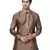 Gold Plain Silk Blend Men-Kurtas