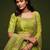Neon Green Thread, Zari, Dori, and Sequins Embroidered Art Silk Semi Stitched Bridal Lehenga