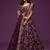 Purple Thread, Zari, Dori, and Sequins Embroidered Art Silk Semi Stitched Bridal Lehenga