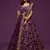 Purple Thread, Zari, Dori, and Sequins Embroidered Art Silk Semi Stitched Bridal Lehenga
