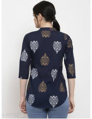 Women's Rayon Printed Multicolored 3/4th Sleves Regular Top 4