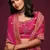 Pink Thread, Zari, Dori, and Sequins Embroidered Art Silk Semi Stitched Bridal Lehenga