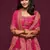 Pink Thread, Zari, Dori, and Sequins Embroidered Art Silk Semi Stitched Bridal Lehenga