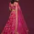 Pink Thread, Zari, Dori, and Sequins Embroidered Art Silk Semi Stitched Bridal Lehenga