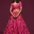Pink Thread, Zari, Dori, and Sequins Embroidered Art Silk Semi Stitched Bridal Lehenga