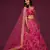 Pink Thread, Zari, Dori, and Sequins Embroidered Art Silk Semi Stitched Bridal Lehenga