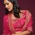 Pink Thread, Zari, Dori, and Sequins Embroidered Art Silk Semi Stitched Bridal Lehenga