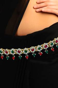 Multicolor agate waist-belt
