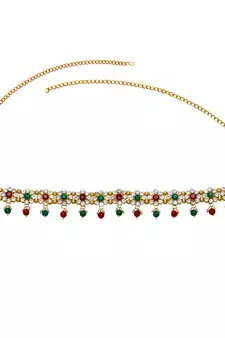 Multicolor agate waist-belt