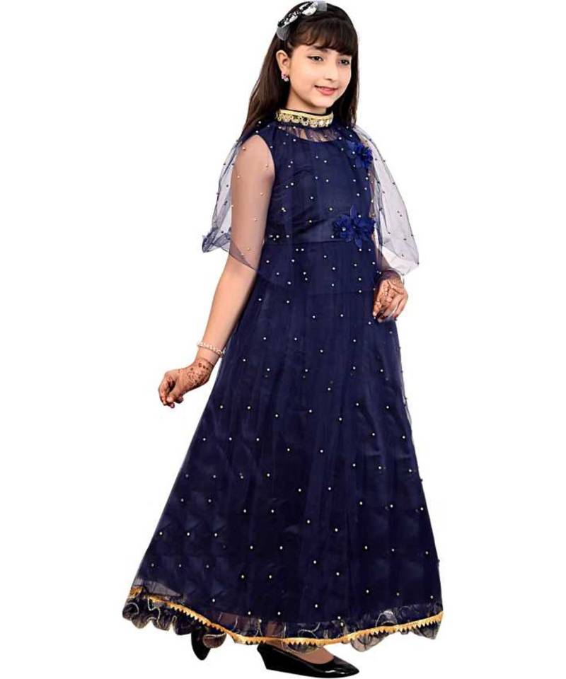 Net Semi Stitched Flared/A-line Gown