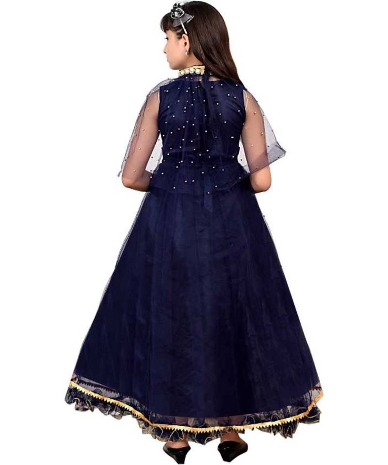 Net Semi Stitched Flared/A-line Gown