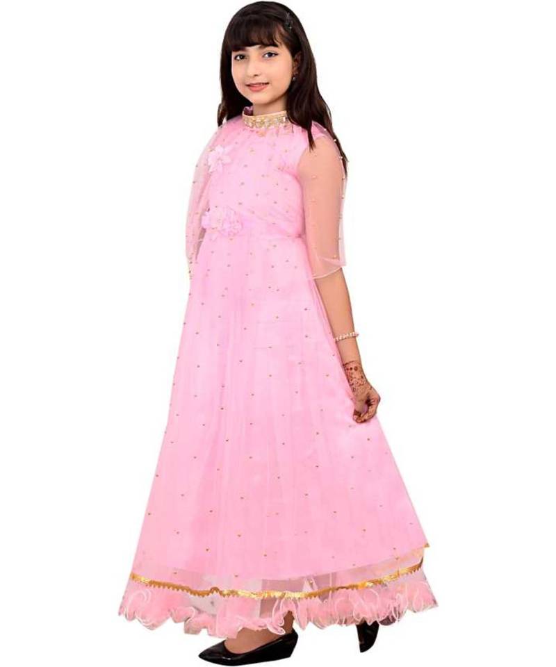 Net Semi Stitched Flared/A-line Gown