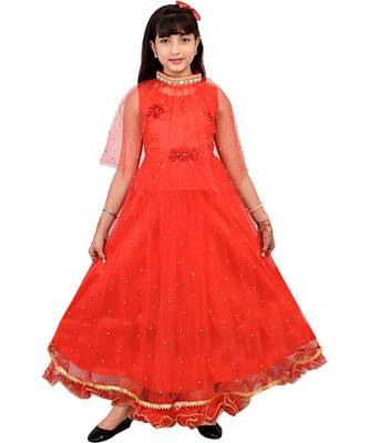 Net Semi Stitched Flared/A-line Gown 1
