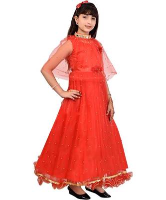 Net Semi Stitched Flared/A-line Gown 4