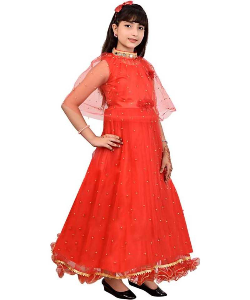 Net Semi Stitched Flared/A-line Gown