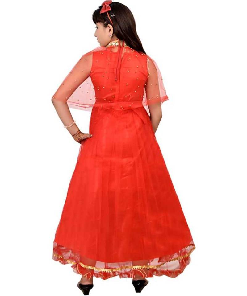 Net Semi Stitched Flared/A-line Gown