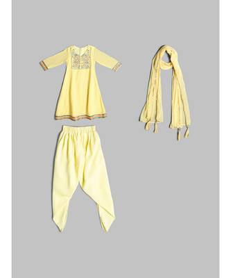 Elegant Girls Yellow Anarkali and Palazzo Set with Dupatta 6