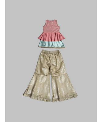 Stylish Pink and Blue Jacket Set for Girls 7