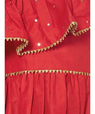 Chic Red and Navy Blue Dhoti Set with Dupatta for Girls 4