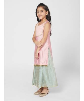Stunning Green Sharara Party Set for Girls 2