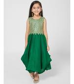 Chic Green Sleeveless Party Dress for Girls