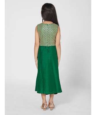 Chic Green Sleeveless Party Dress for Girls 3