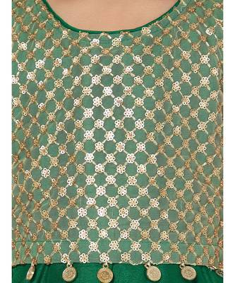 Chic Green Sleeveless Party Dress for Girls 4