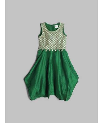 Chic Green Sleeveless Party Dress for Girls 6