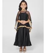 Stunning Black Sleeveless Party Gown for Girls