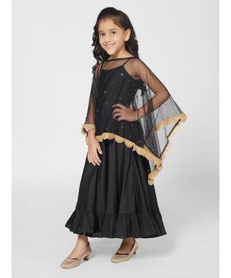 Stunning Black Sleeveless Party Gown for Girls 2