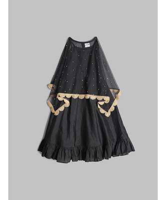 Stunning Black Sleeveless Party Gown for Girls 6