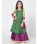 Beautiful Green and Purple Lehenga Choli for Girls with Dupatta